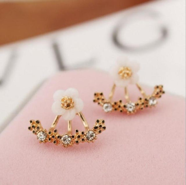 STYLE LOFT Fashion Jewelry Cute Cherry Blossoms Flower Stud Earrings for Women Several Peach Blossoms Earrings e37 gold