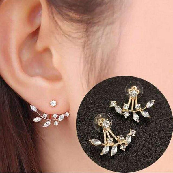 STYLE LOFT Fashion Jewelry Cute Cherry Blossoms Flower Stud Earrings for Women Several Peach Blossoms Earrings e37 gold 2