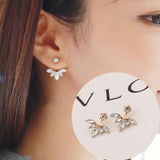STYLE LOFT Fashion Jewelry Cute Cherry Blossoms Flower Stud Earrings for Women Several Peach Blossoms Earrings e37 gold 3