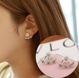 STYLE LOFT Fashion Jewelry Cute Cherry Blossoms Flower Stud Earrings for Women Several Peach Blossoms Earrings e37 silver 2