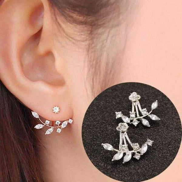 STYLE LOFT Fashion Jewelry Cute Cherry Blossoms Flower Stud Earrings for Women Several Peach Blossoms Earrings e37 silver 3