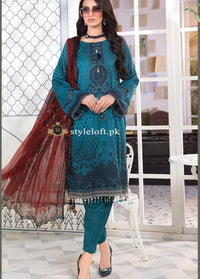 STYLE LOFT Maria B Embroidered Linen Unstitched 3 Piece Suit 3 PIECE
