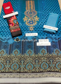 STYLE LOFT Maria B Embroidered Linen Unstitched 3 Piece Suit 3 PIECE