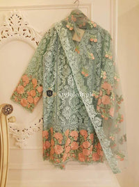 STYLE LOFT.PK Agha Noor Embroidered Net Unstitched 3 Piece Suit - Eid Collection