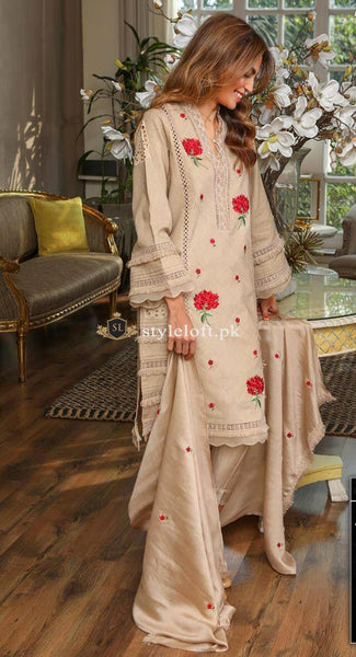 Agha Noor Embroidered Unstitched 3 Piece Lawn Suit - Luxury Collection