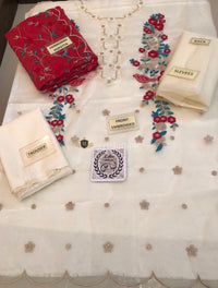 STYLE LOFT.PK Agha Noor Embroidered Unstitched 3Pc Organza Suit with Chiffon Dupatta