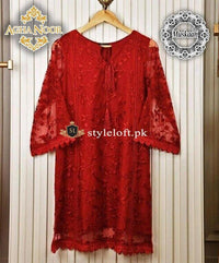 Agha Noor Formal Kurtis-Red-D01