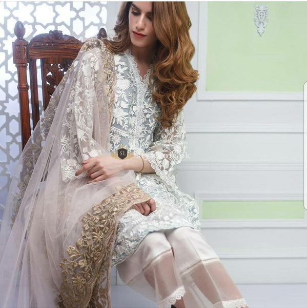 STYLE LOFT.PK Agha Noor Net Embroidered 3Piece Suit - Luxury Collection 2019