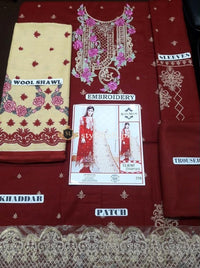 Agha Noor Winter 3Piece 1801-Red