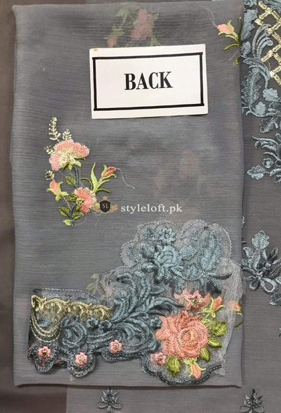 STYLE LOFT.PK Akbar Aslam Royal Luxury Chiffon 2019 D-07 Silver Unstitched 3 Piece Suit