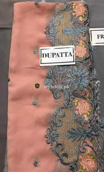 STYLE LOFT.PK Akbar Aslam Royal Luxury Chiffon 2019 D-07 Silver Unstitched 3 Piece Suit