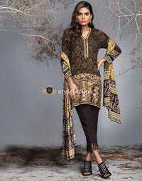 Al-Karam Studio Linen 3Piece FW-13-17-Mustard