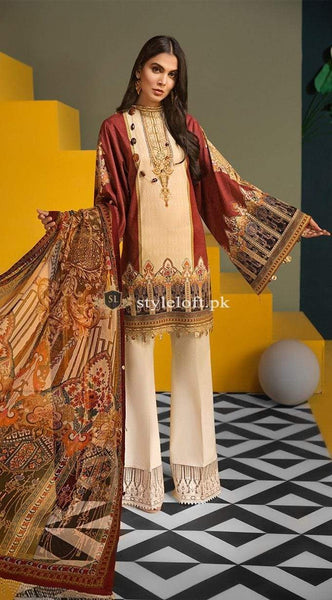STYLE LOFT.PK Anaya By Kiran Chaudhry Embroidered Lawn Unstitched 3 Piece Suit AKC19VL 10 AMELIA - Spring / Summer Collection
