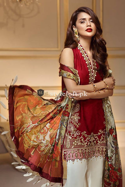 Anaya Festive Lawn Embroidered Collection 3Pc Suit AN-6F