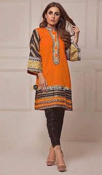 STYLE LOFT.PK Anus Abrar Embroidered Lawn Collection 2019 2Piece Suit Orange Gardenia