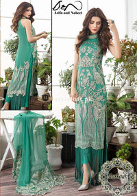 Asifa Nabeel Chiffon Collection 2018-Salt Sea 5E