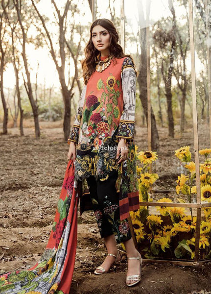 Asifa & Nabeel Lawn Collection 2019 3Pc Embroidered AN-01