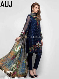 AUJ Linen Collection with Linen Dupatta AUJ-1902