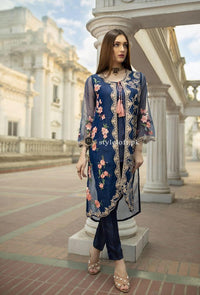 Azure Embroidered 2Pc Chiffon Unstitched Kurties AZU19K