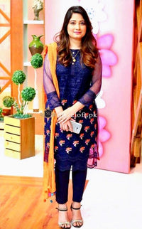 Azure Embroidered Lawn Collection 2Pc Celebrity Suit-Blue