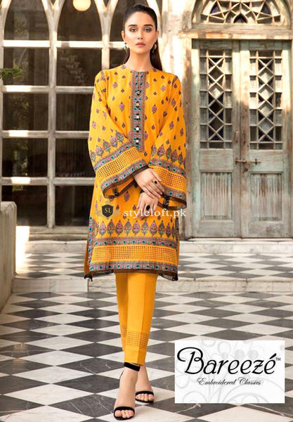STYLE LOFT.PK Bareeze Embroidered Lawn 2Piece Suit Color-Yellow