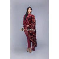 Bareeze Velvet Fancy Work Royalty Shawl