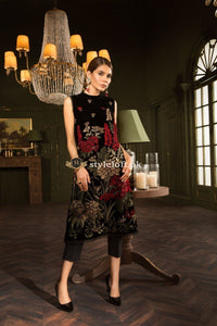 Bareeze Winter Velvet Embroidered 2Piece Petal-Black