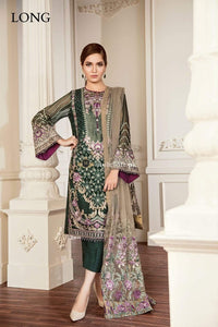 STYLE LOFT.PK Baroque Chantelle Chiffon Collection 2019 3Piece Suit 04-Crystal Dust