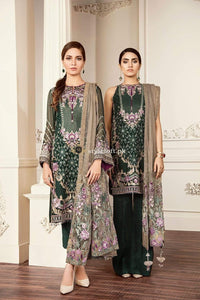 STYLE LOFT.PK Baroque Chantelle Chiffon Collection 2019 3Piece Suit 04-Crystal Dust