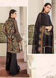 Baroque Embroidered Chiffon Unstitched 3 Piece Suit BQC-03 Black Lalique - Luxury Collection