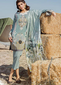 Baroque Embroidered Lawn Unstitched 3Pc Suit BQ18K Subtle Luxe