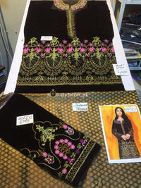 Baroque Festive Velvet 2Piece Jamawar Trouser Maroon