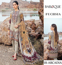 Baroque Fuchsia Twill Linen 3Piece 01-Arcadia