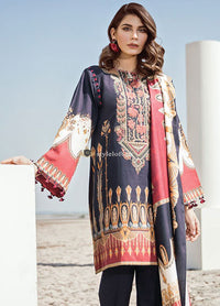 Baroque Lawn 3Pc Dress - Chiffon Dupatta 07Blue