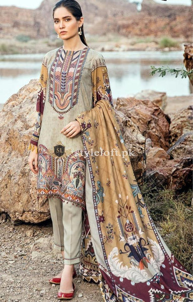 Baroque Lawn Collection 2019 Embroidered 3Pc BR-1801