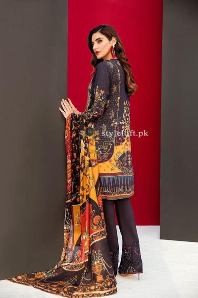 Baroque Lawn Unstitched Embroidered 3Pc Dress Vol-2 D-07 Charme