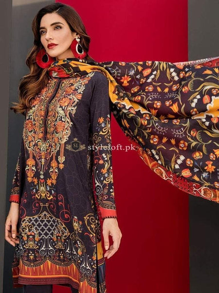 Baroque Lawn Unstitched Embroidered 3Pc Dress Vol-2 D-07 Charme