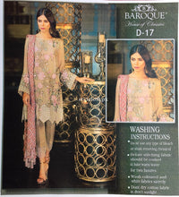 Baroque Linen Embroidered 3Piece Dress D-17