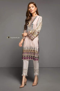 STYLE LOFT.PK Baroque Twill Linen Collection 2019 - Unstitched 3PC Suit Victorian-Pink