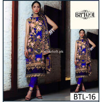 Batool Winter-2018 3Piece BTL-16-Blue