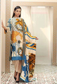 STYLE LOFT.PK Charizma Aniq Linen Collection 2019 - Unstitched 3PC Suit AN-13