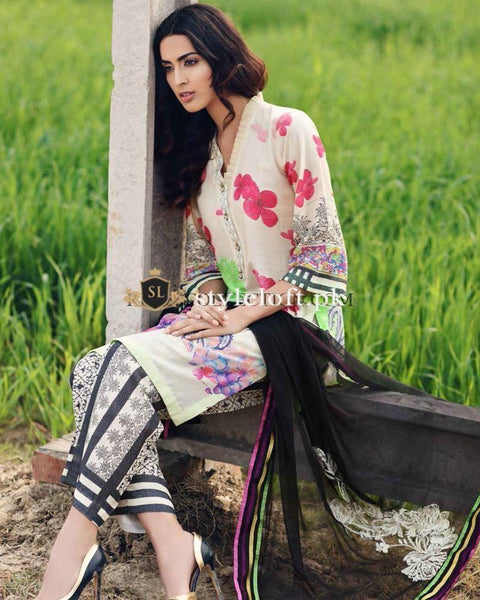 Charizma Embroidered Lawn Collection 2019 3Piece CK-19