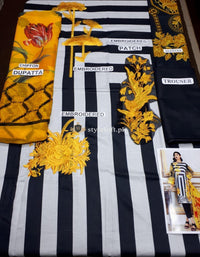 STYLE LOFT.PK Charizma Embroidered Lawn Unstitched 3 Piece Suit CRZ19BW 12 - Black And White Collection