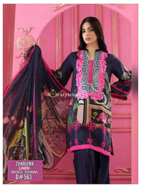 Charizma Linen 3Piece, Wool Shawl D-563