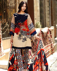 Charizma Linen, Wool Shawl, Print Trouser 3Piece PG-01