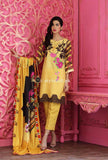 Charizma Naranji Linen, Wool Shawl 3Piece Dress CN-29 Yellow