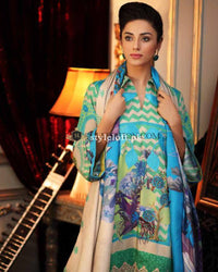 Charizma Sheen Linen 3Piece, Wool Shawl SH-28