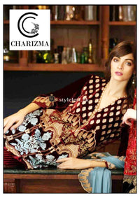 Charizma Velvet 2Piece Jamawar Trouser Maroon