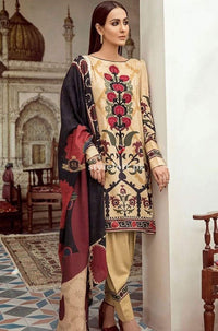 Cross Stitch Embroidered Lawn Unstitched 3Pc Suit Shyrdak Blaze-09