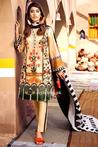 Cross Stitch Linen 3Piece Mughal Tales